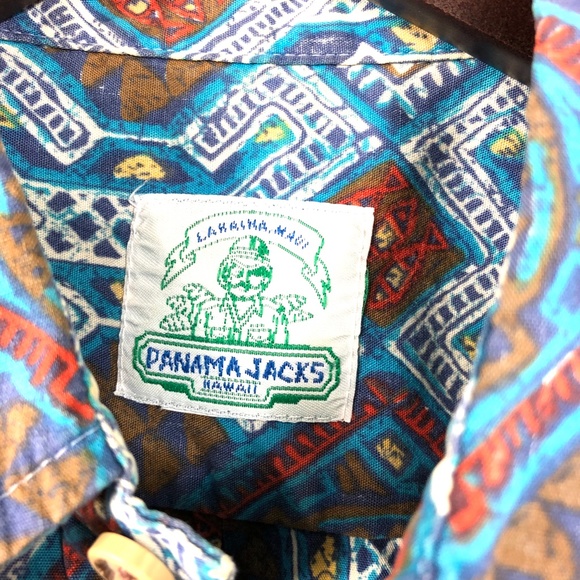 Vintage Blue Panama Jacks Hawaiian Shirt Sz M - Picture 5 of 6